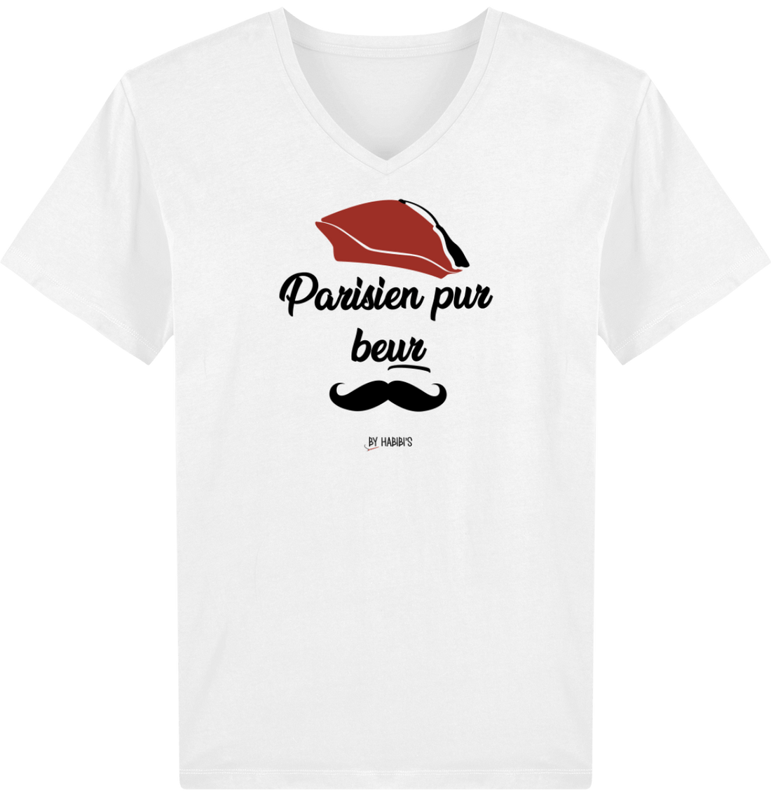 Homme>Tee-shirts - T-Shirt Homme Col V <br>  Parisien Pur Beur