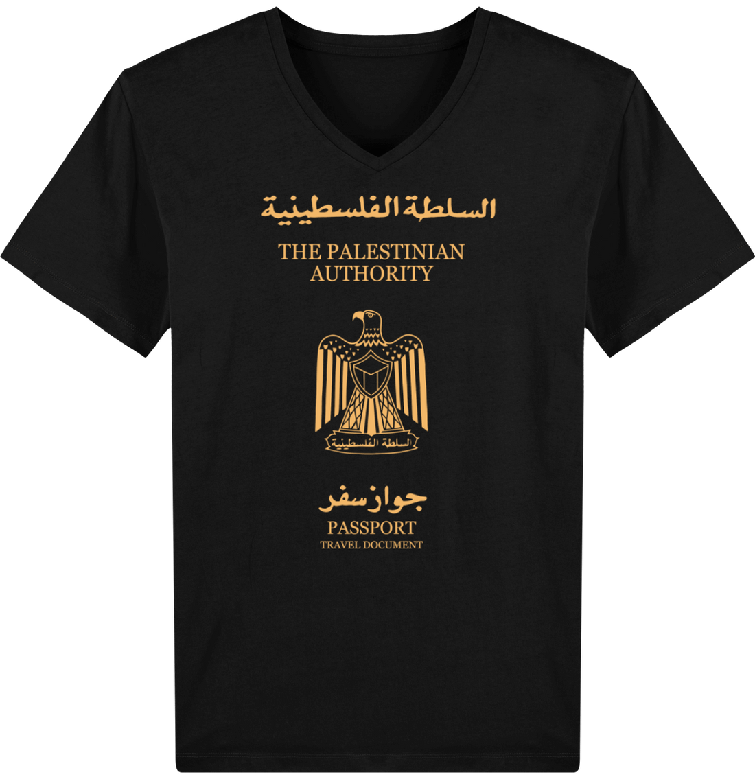 Homme>Tee-shirts - T-Shirt Homme Col V <br> Passeport Palestinien