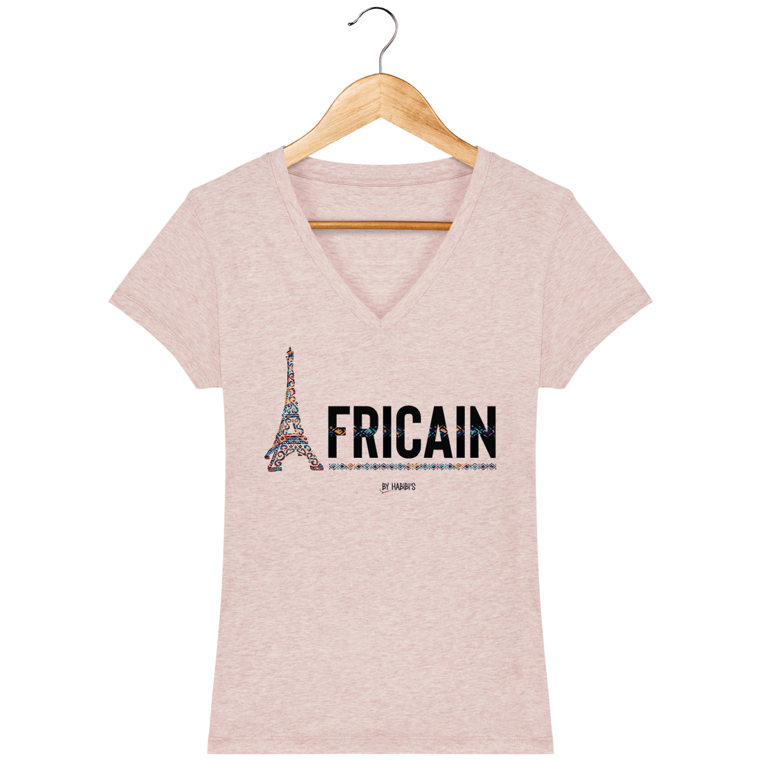 Femme>Tee-shirts - T-Shirt Femme <br> Col V Africain
