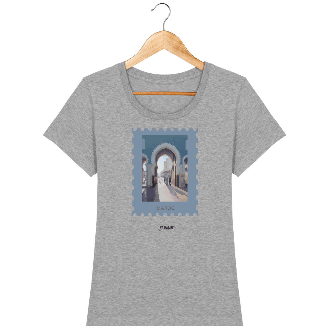 Femme>Tee-shirts - T-Shirt Femme <br> Timbre Maroc