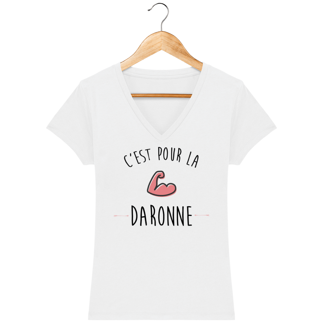 Femme>Tee-shirts - T-Shirt Femme Col V <br> C'est Pour La Daronne