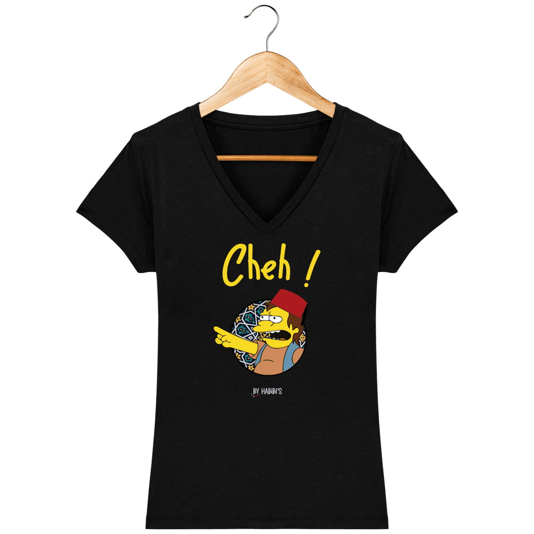 Femme>Tee-shirts - T-Shirt Femme Col V <br> Cheh