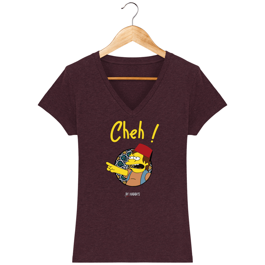 Femme>Tee-shirts - T-Shirt Femme Col V <br> Cheh