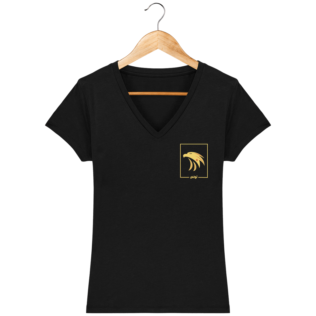 Femme>Tee-shirts - T-Shirt Femme Col V <br> Fanion Aigles De Carthage 2022