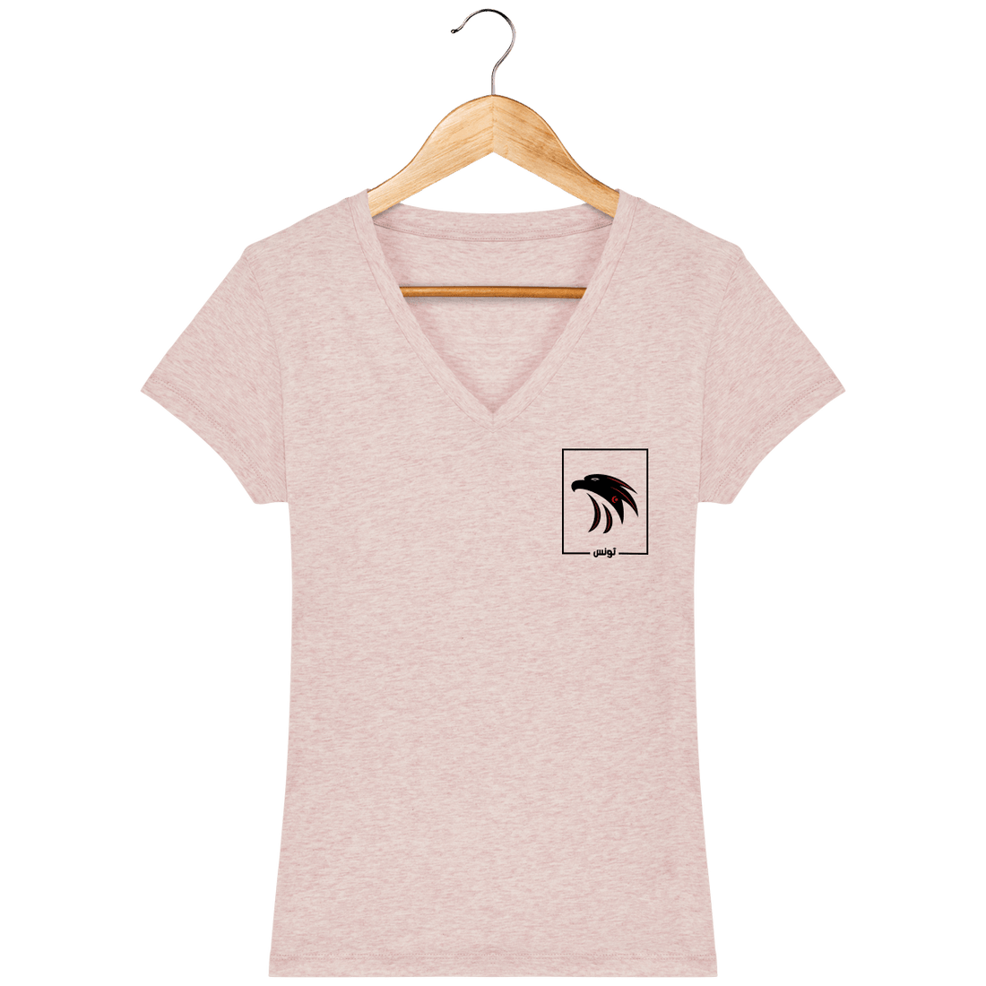 Femme>Tee-shirts - T-Shirt Femme Col V <br> Fanion Aigles De Carthage 2022