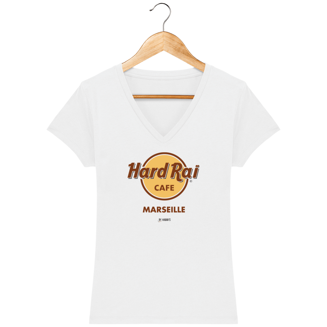 Femme>Tee-shirts - T-Shirt Femme Col V <br> Hard Raï Marseille
