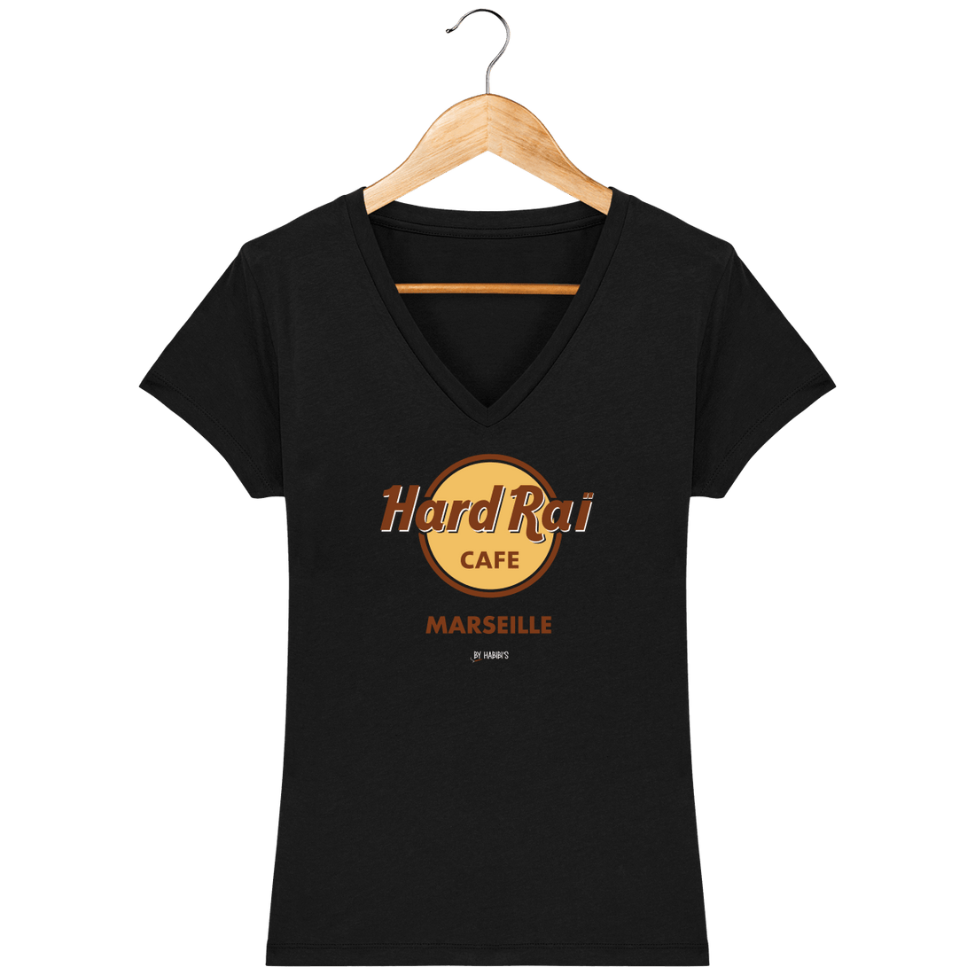Femme>Tee-shirts - T-Shirt Femme Col V <br> Hard Raï Marseille