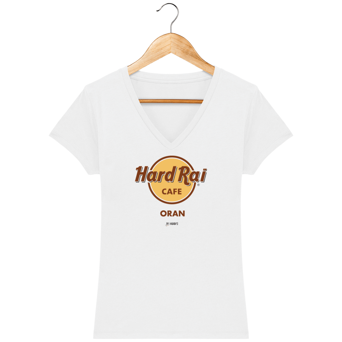 Femme>Tee-shirts - T-Shirt Femme Col V <br> Hard Raï Oran