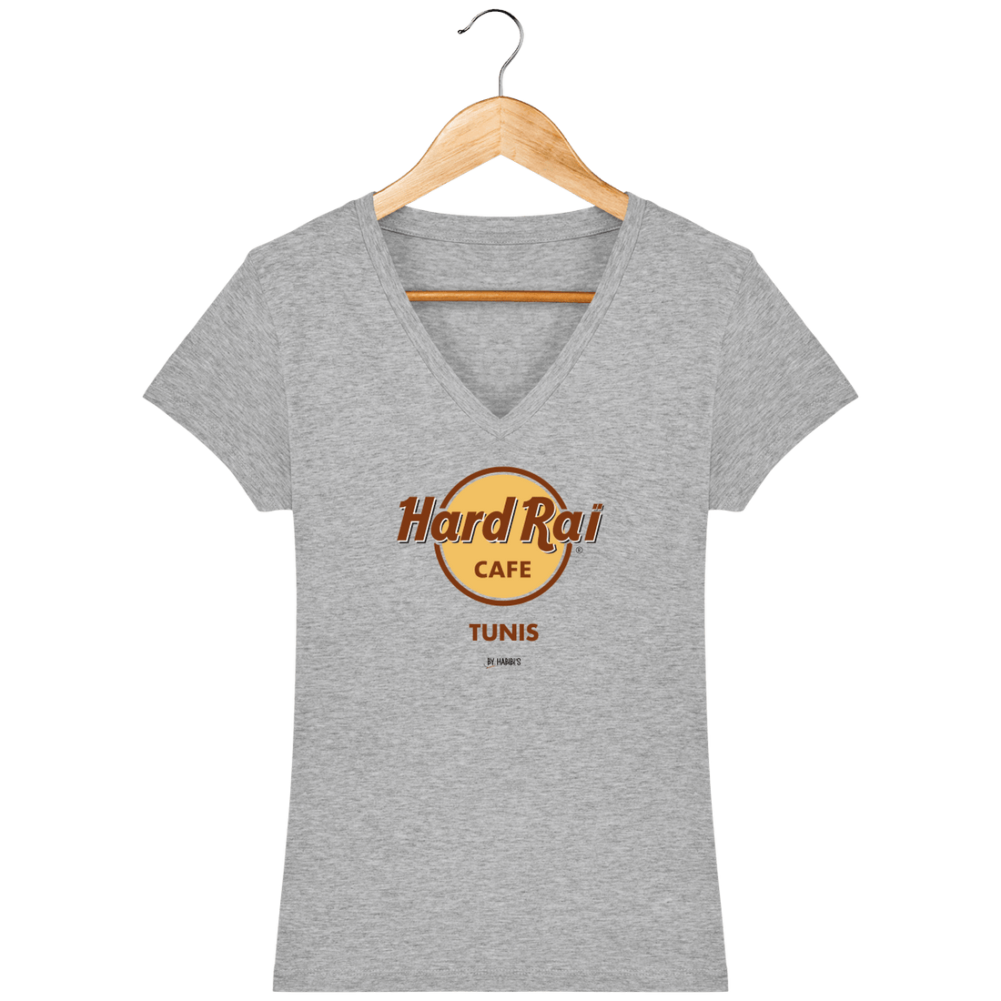 Femme>Tee-shirts - T-Shirt Femme Col V <br> Hard Raï Tunis
