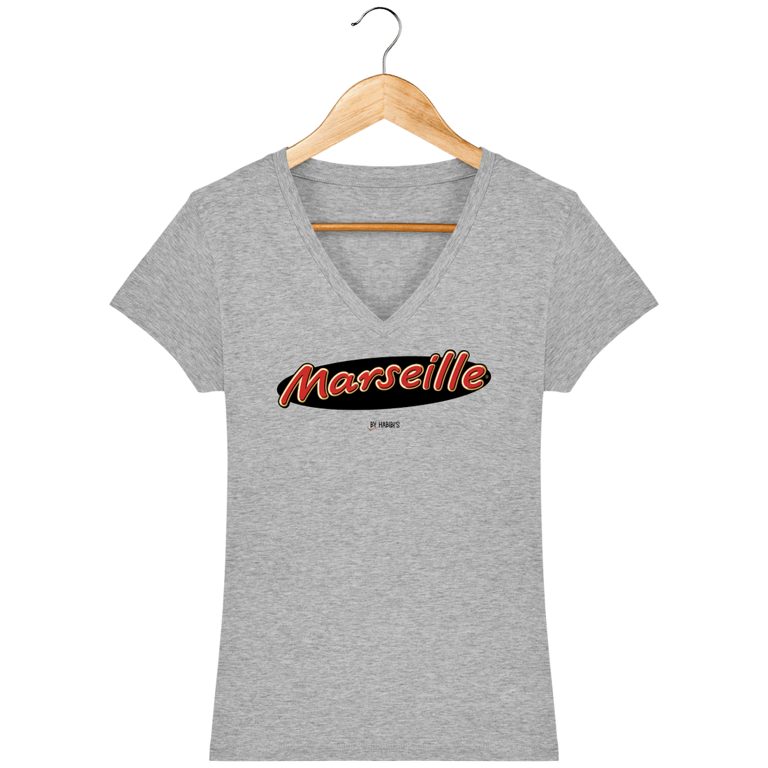 Femme>Tee-shirts - T-Shirt Femme Col V <br> Mars Marseille