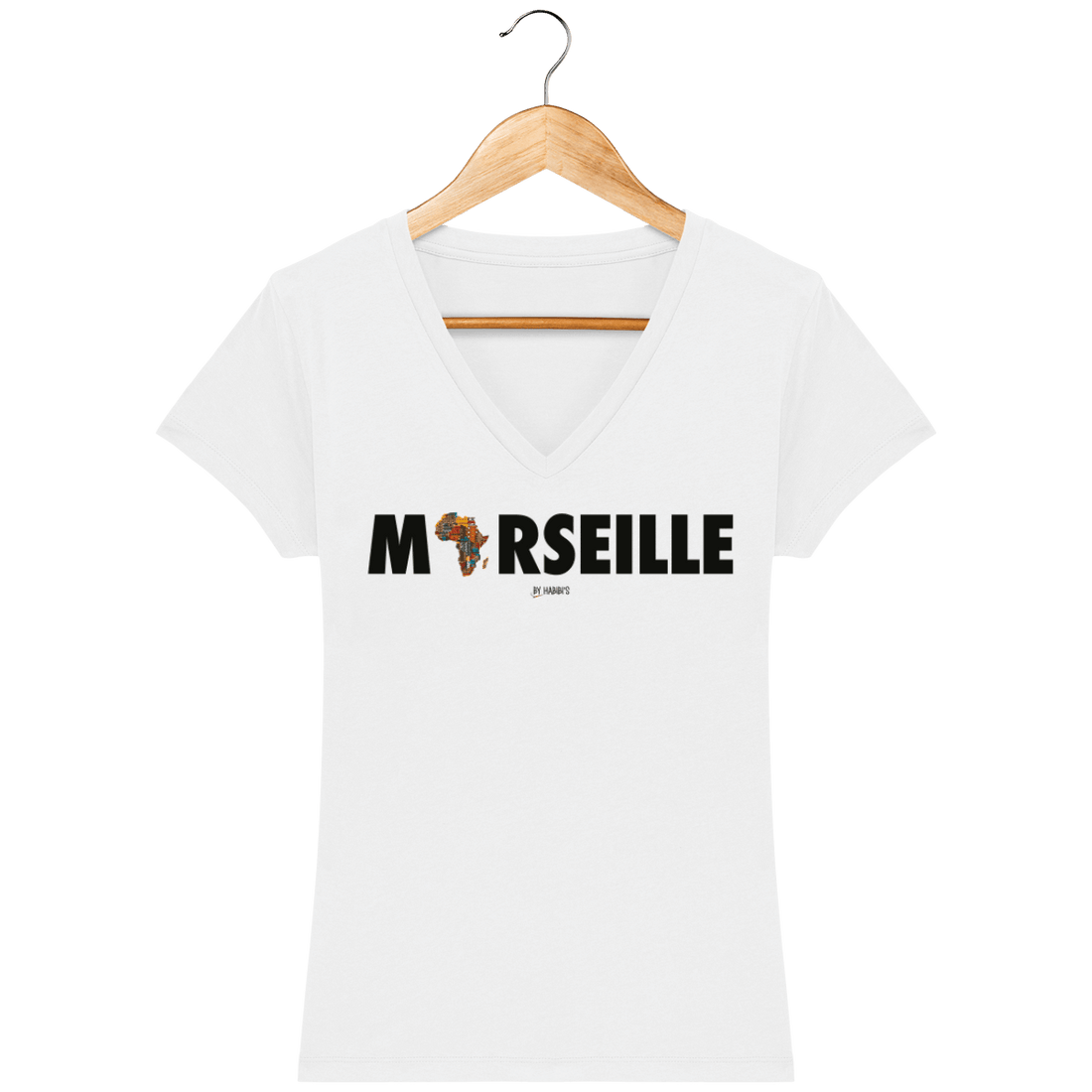 Femme>Tee-shirts - T-Shirt Femme Col V <br> Marseille