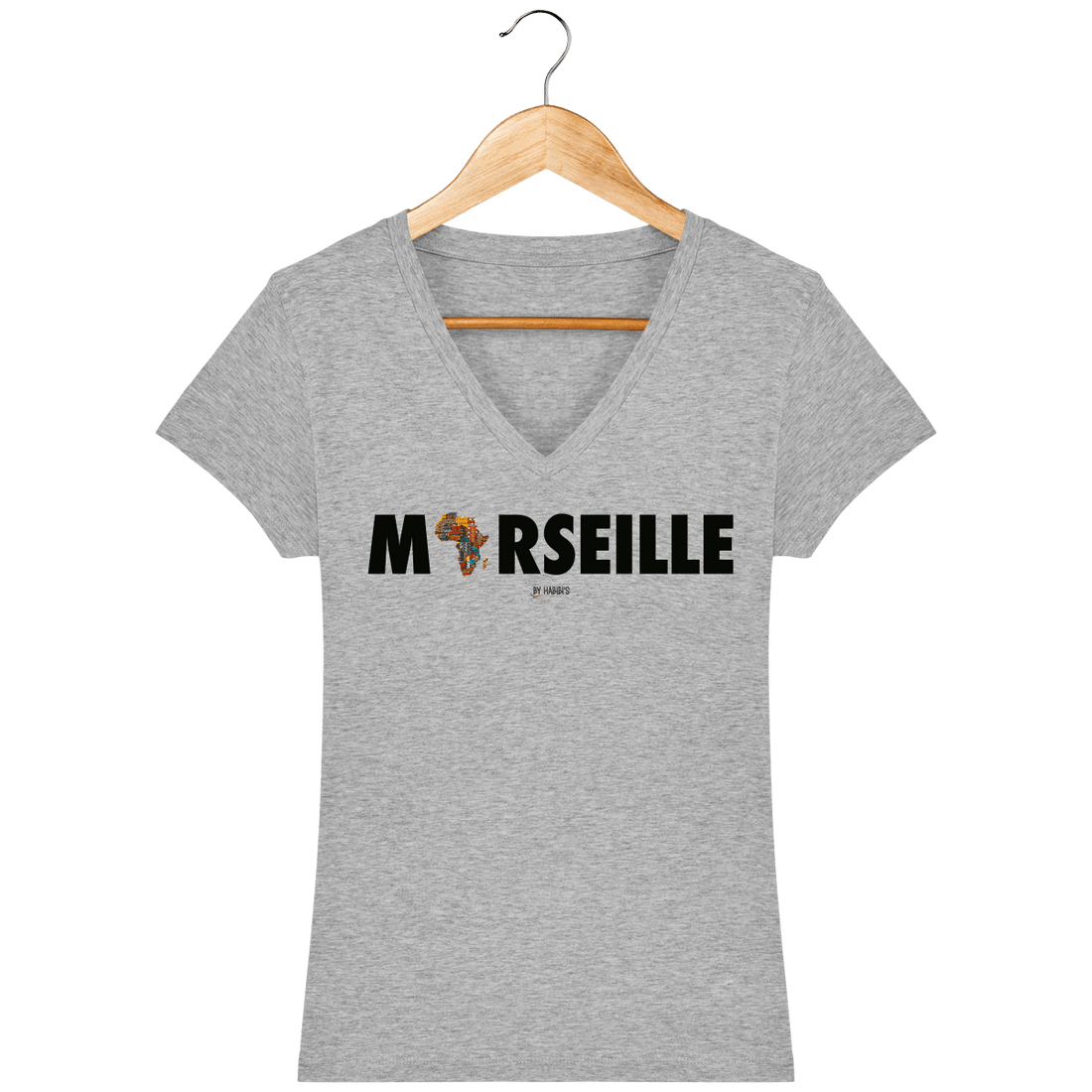 Femme>Tee-shirts - T-Shirt Femme Col V <br> Marseille
