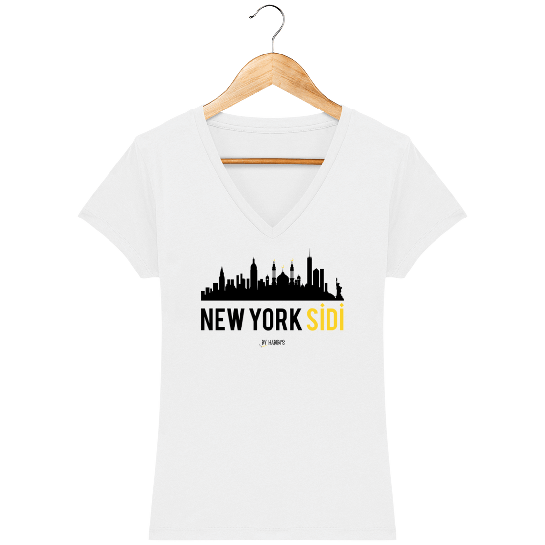 Femme>Tee-shirts - T-Shirt Femme Col V <br> New York Sidi