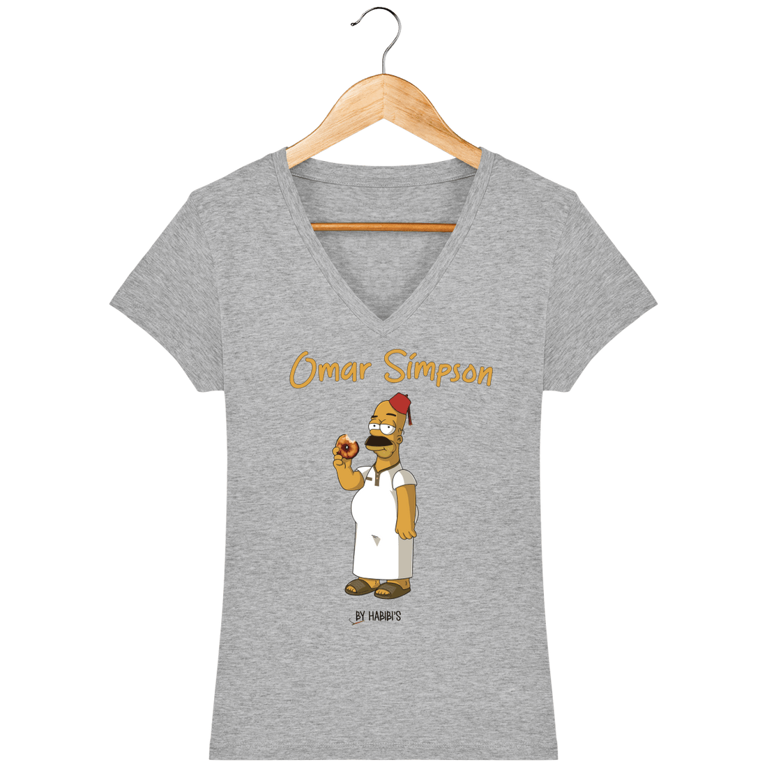 Femme>Tee-shirts - T-Shirt Femme Col V <br> Omar Simpson