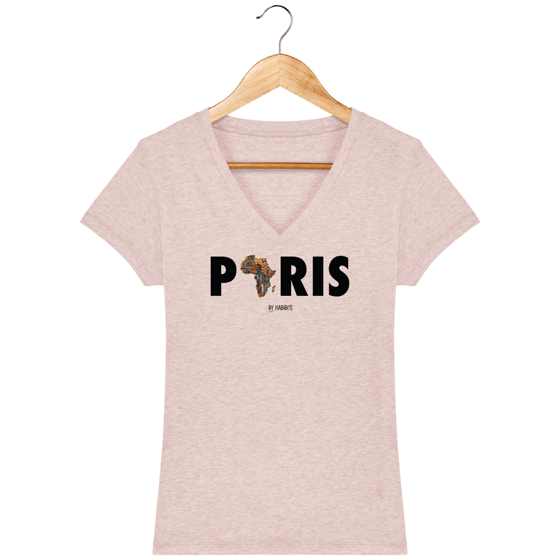 Femme>Tee-shirts - T-Shirt Femme Col V <br> Paris