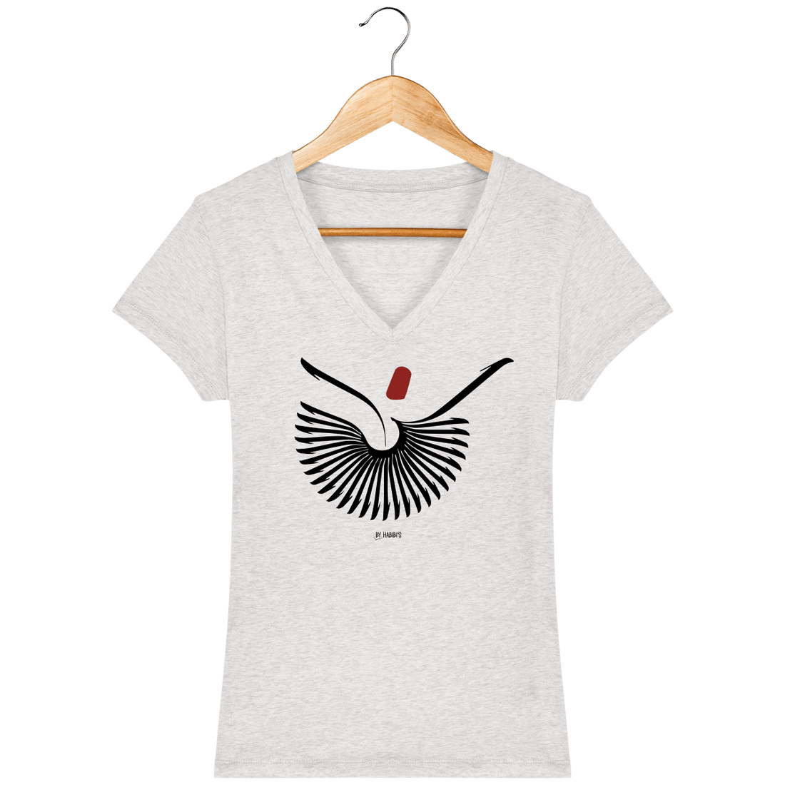 Femme>Tee-shirts - T-Shirt Femme Col V Derviche Minimaliste
