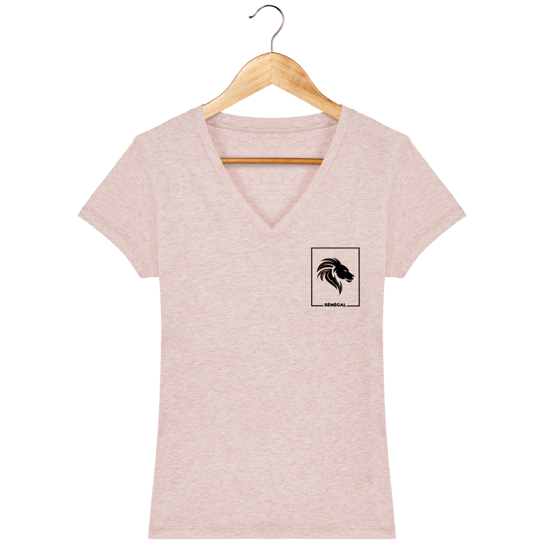 Femme>Tee-shirts - T-Shirt Femme Col V Fanion Lions De La Teranga 2022