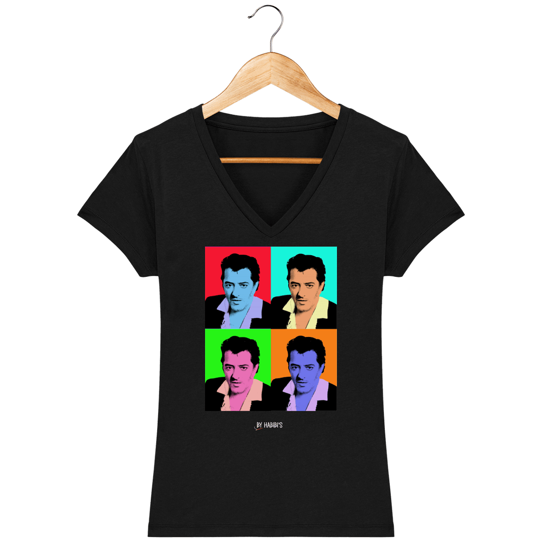 Femme>Tee-shirts - T-Shirt Femme Col V Pop Art Rachid Taha