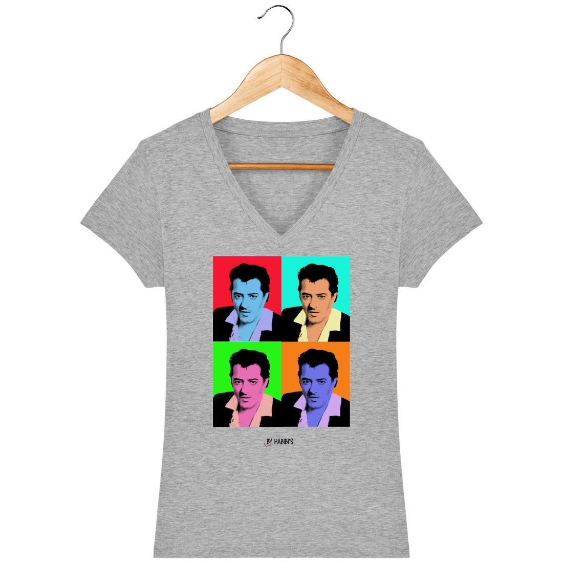 Femme>Tee-shirts - T-Shirt Femme Col V Pop Art Rachid Taha