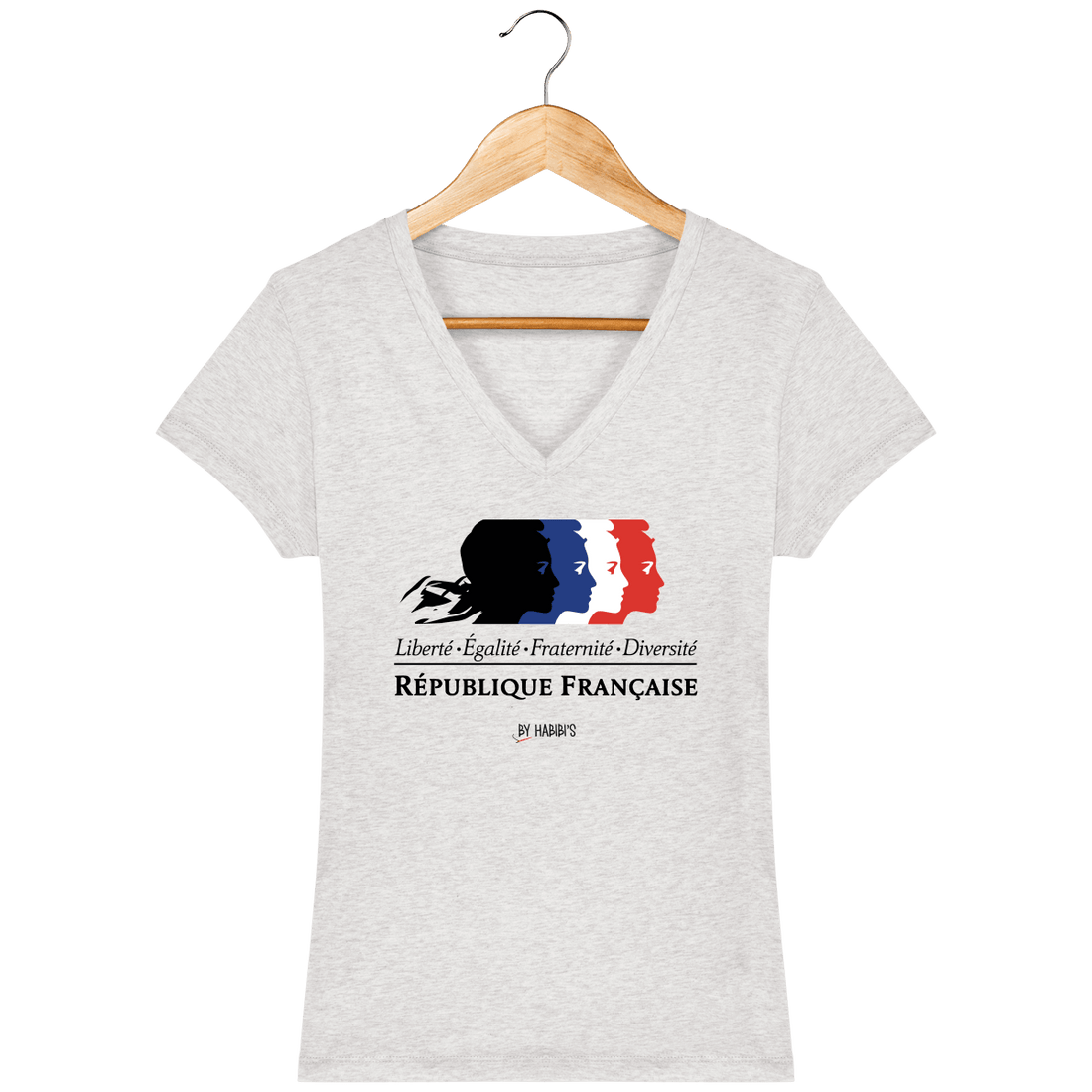 Femme>Tee-shirts - T-Shirt Femme Col V République Française