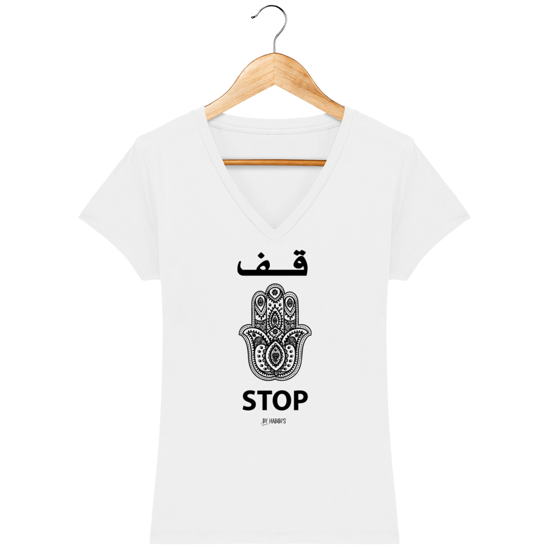 Femme>Tee-shirts - T-Shirt Femme Col V Stop