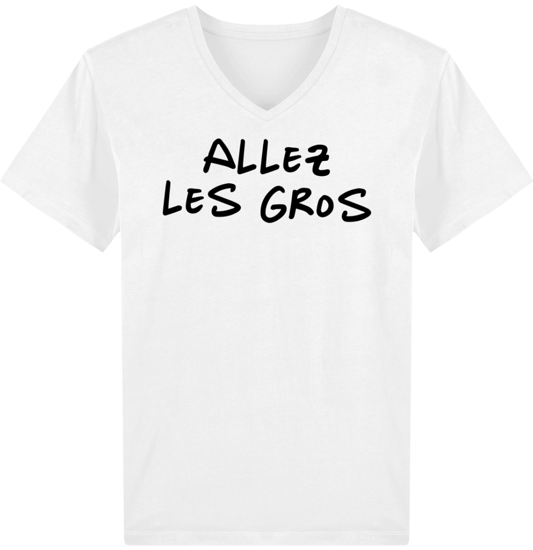 Homme>Tee-shirts - T-Shirt Homme Col V Allez Les Gros