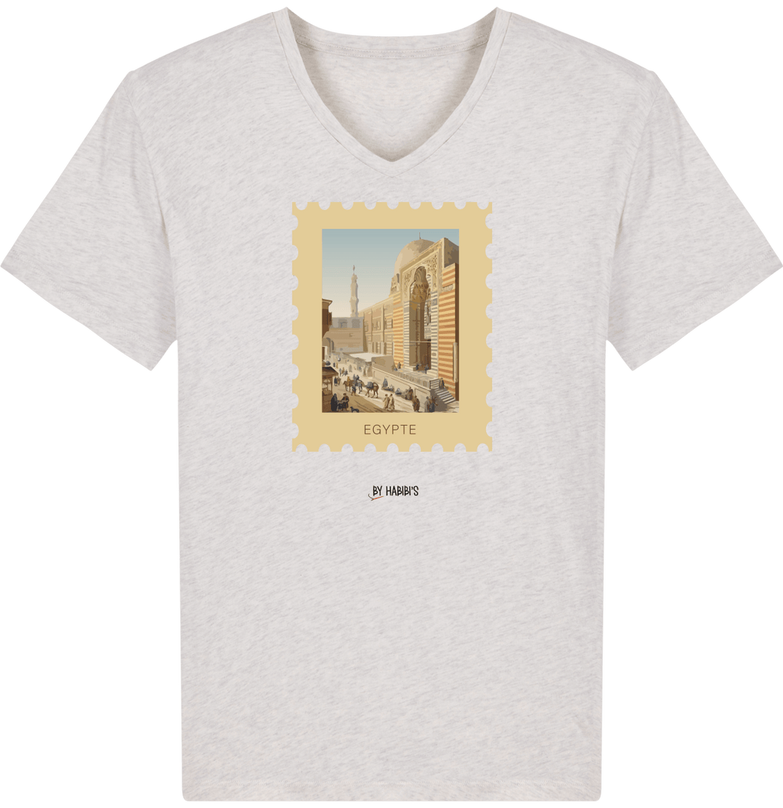Homme>Tee-shirts - T-Shirt Homme Col V  <br> Timbre Egypte