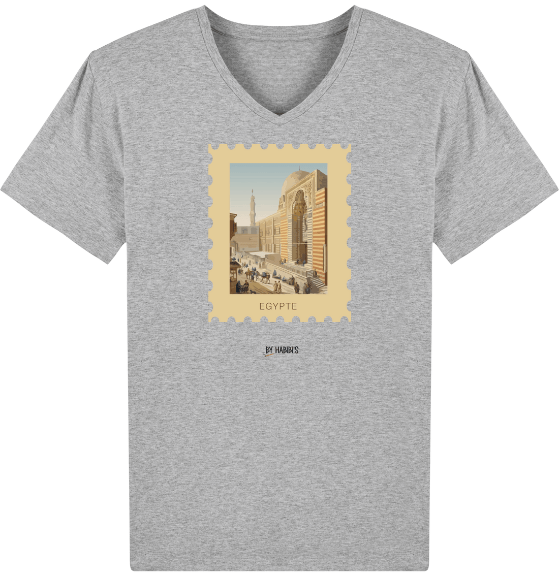 Homme>Tee-shirts - T-Shirt Homme Col V  <br> Timbre Egypte