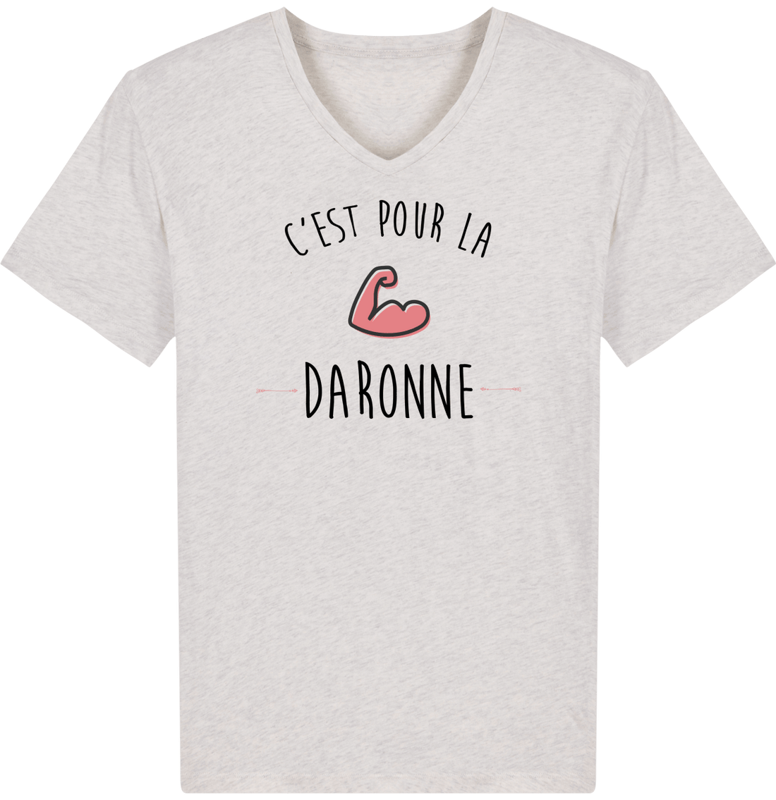 Homme>Tee-shirts - T-Shirt Homme Col V C'est Pour La Daronne