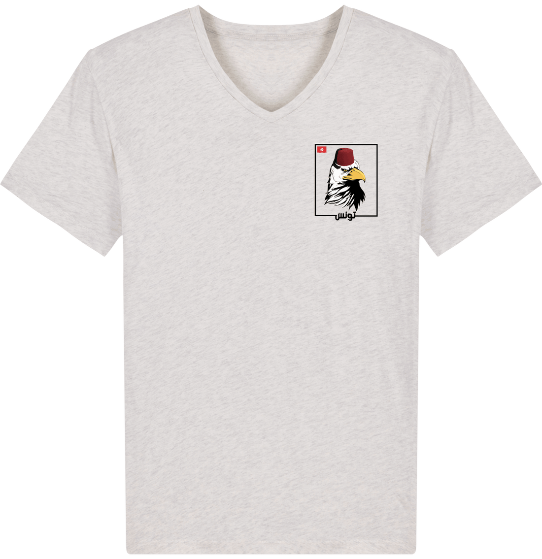 Homme>Tee-shirts - T-Shirt Homme Col V Fanion Aigles De Carthage Tunisie