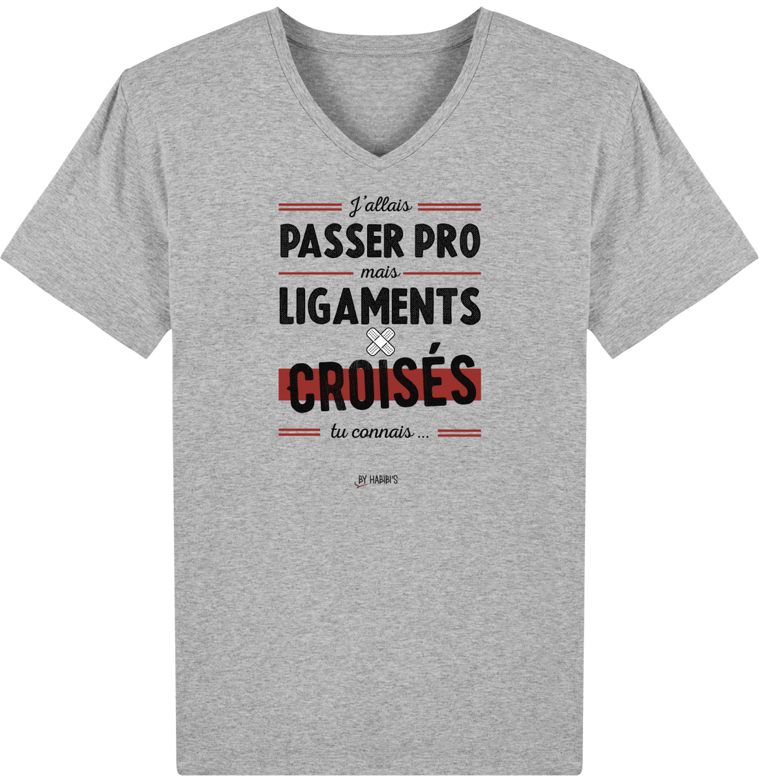Homme>Tee-shirts - T-Shirt Homme Col V Ligaments Croisés