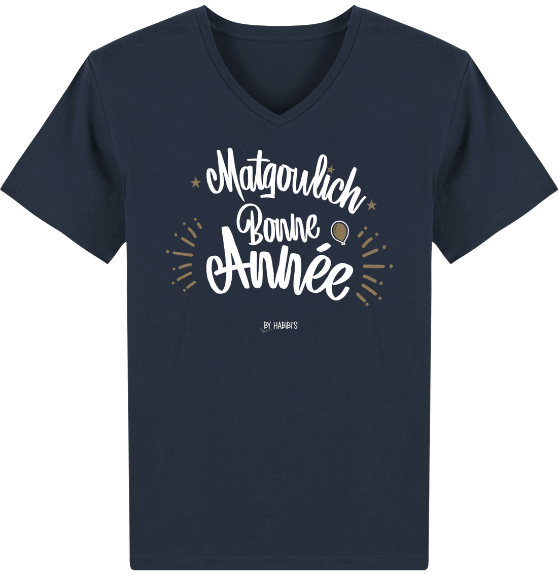 Homme>Tee-shirts - T-Shirt Homme Col V Matgoulich Bonne Année