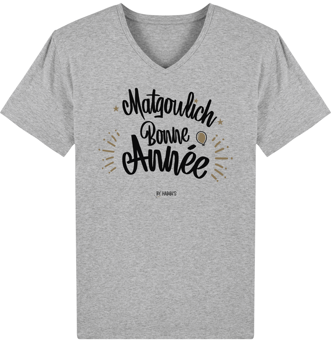 Homme>Tee-shirts - T-Shirt Homme Col V Matgoulich Bonne Année
