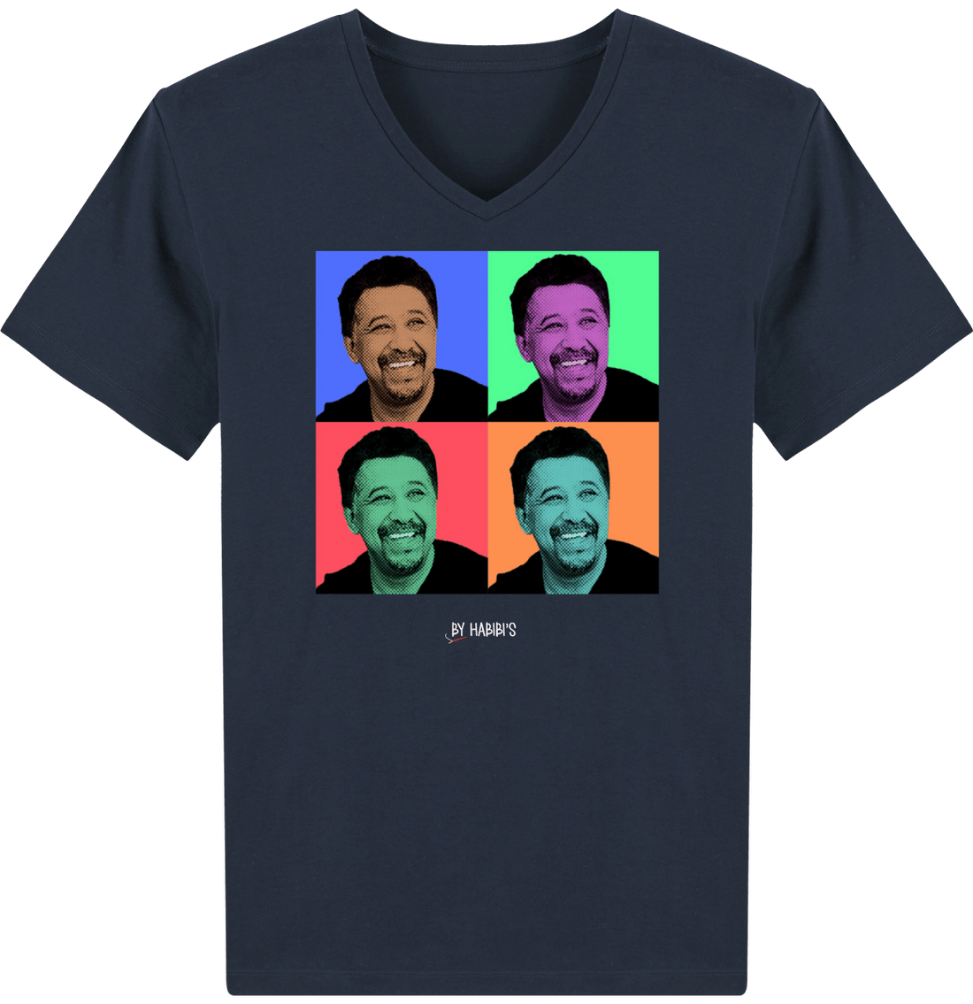 Homme>Tee-shirts - T-Shirt Homme Col V Pop Art Cheb Khaled