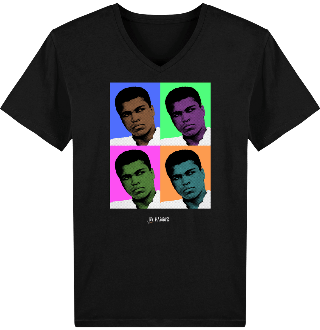 Homme>Tee-shirts - T-Shirt Homme Col V Pop Art Mohamed Ali