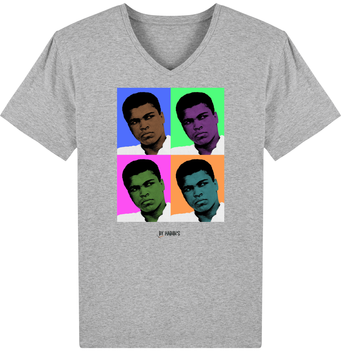 Homme>Tee-shirts - T-Shirt Homme Col V Pop Art Mohamed Ali